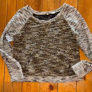 Miss Me Black and Cream Knit Sweater